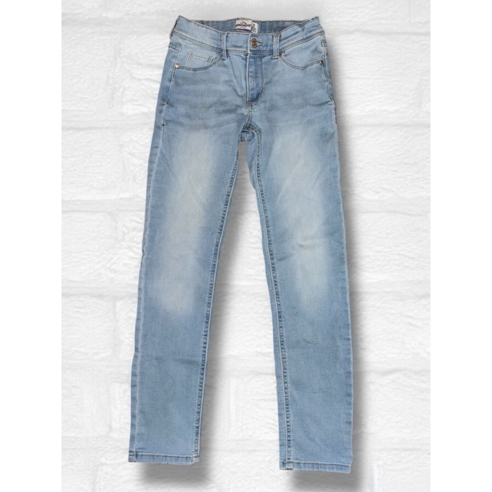 Jordache Girl's Size 10 Light Blue Stretchy Skinny Jeans Adjustable Waist EUC